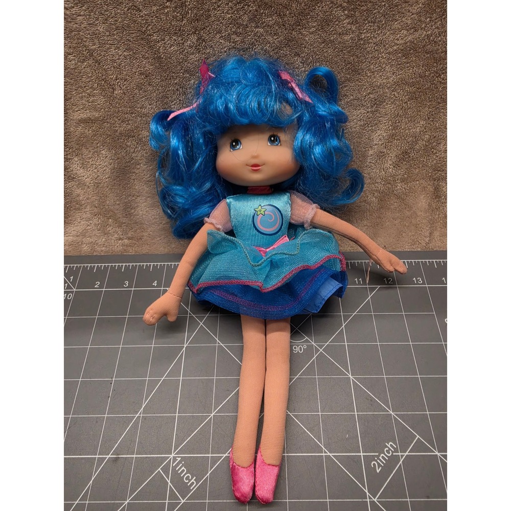 Strawberry Shortcake 2006 Blueberry Muffin 12" Rag Doll Playmates Toys Blue Hair